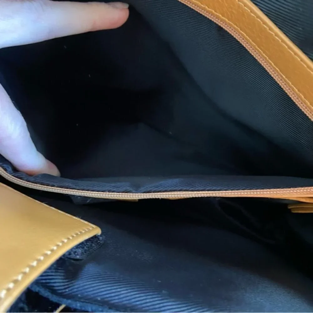 New BODHI laptop satchel messenger bag tan and brown